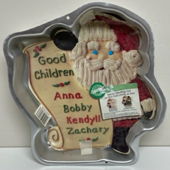 Wilton Santa Checking List Cake Pan - Vintage - Picture 1 of 5